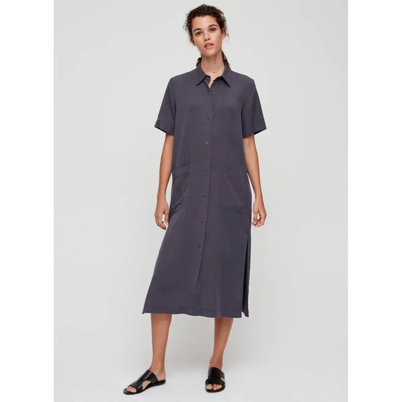 The‎ Group by Babaton Yellow Button Front Akner Midi Shirt Dress Small - Picture 2 of 11